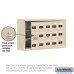 Salsbury Cell Phone Storage Locker - with Front Access Panel - 3 Door High Unit (5 Inch Deep Compartments) - 15 A Doors (14 usable) - Sandstone - Surface Mounted - Resettable Combination Locks